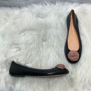 Anthropologie Black and Pink Flats